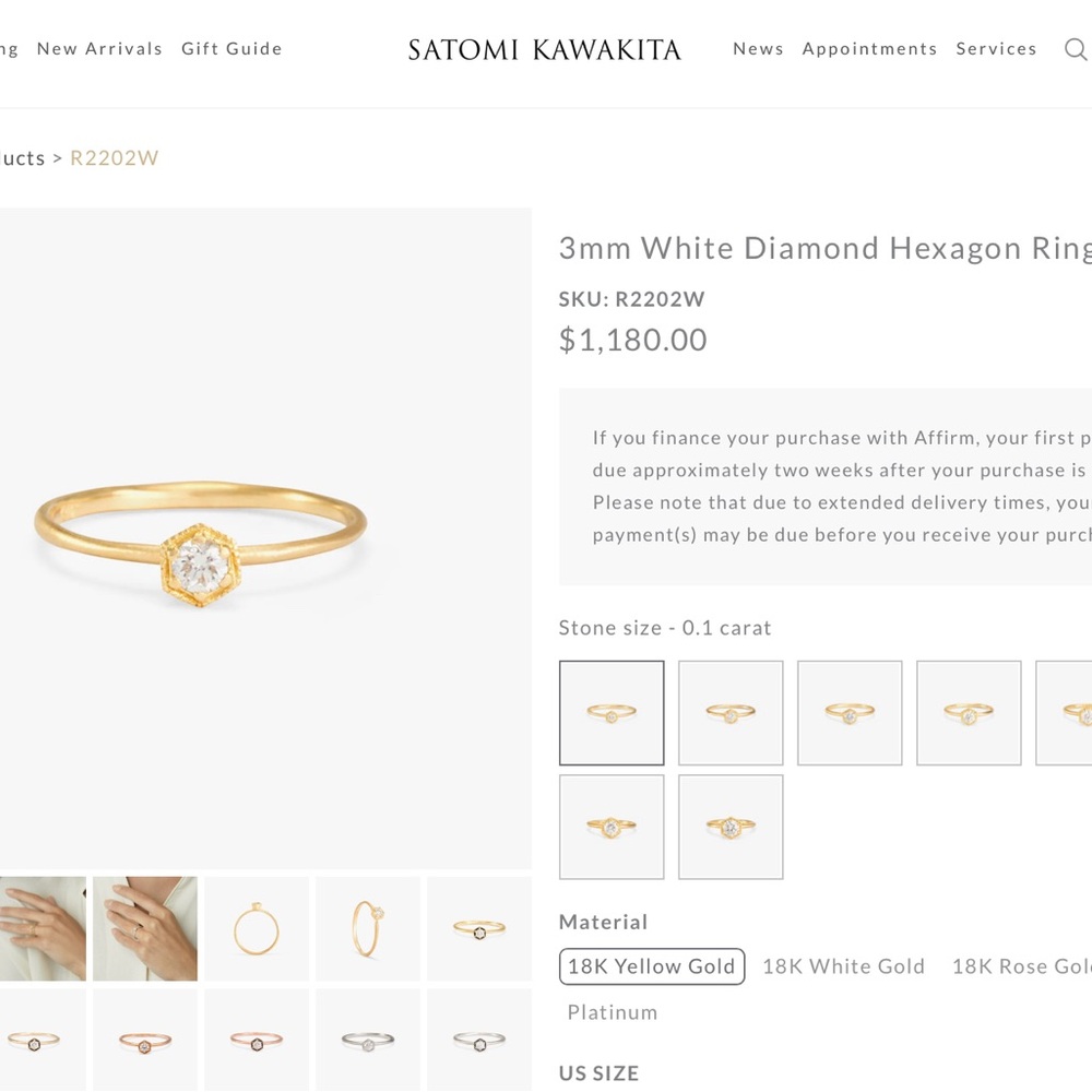 💛SOLD💛 Satomi Kawakita hexagon diamond solitaire ring ⚜️DO NOT BUY⚜️ - Picture 6 of 9